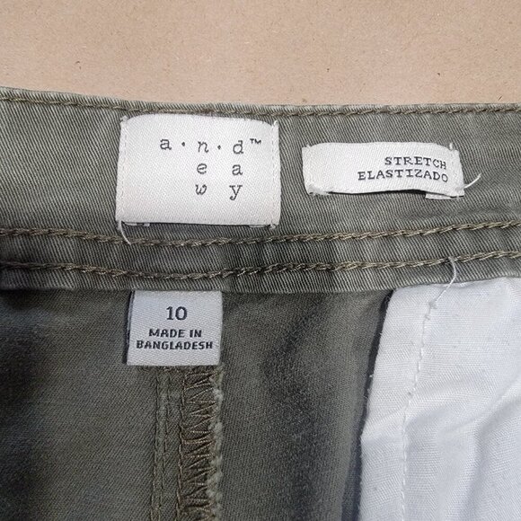a new day Size 10 Washed Olive Green / Khaki Green Stretch Chino Pants - Picture 10 of 13